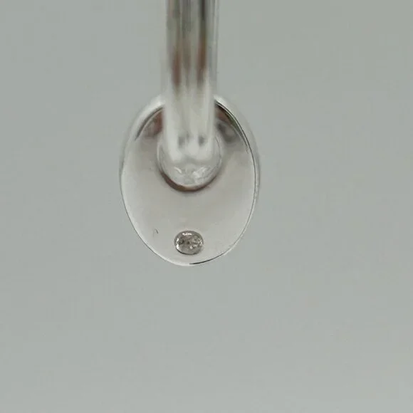 Chaps Silver-Tone Double Hoop Earrings With Dangling Oval Accents For Women - Picture 7 of 14